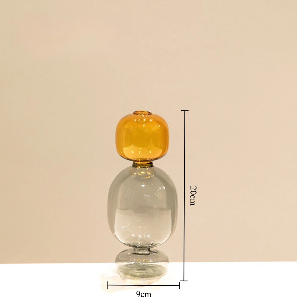 Vase en verre double paroi coloré, culture hydroponique (vue 15) - Nesty