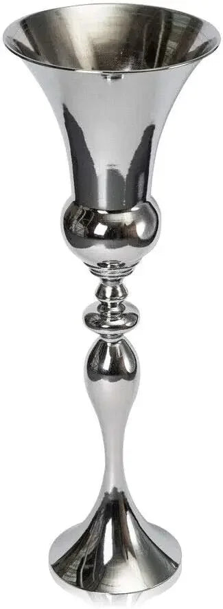 Grand vase sol en métal argenté — 74 cm (vue 5) - Nesty