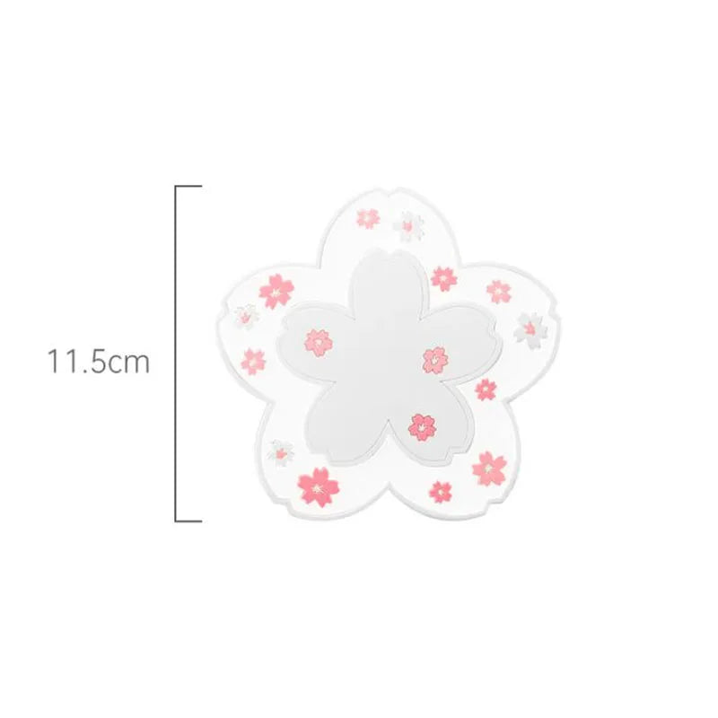 Dessous de verre en silicone fleurs de cerisier, coloris rose (vue 11) - Nesty