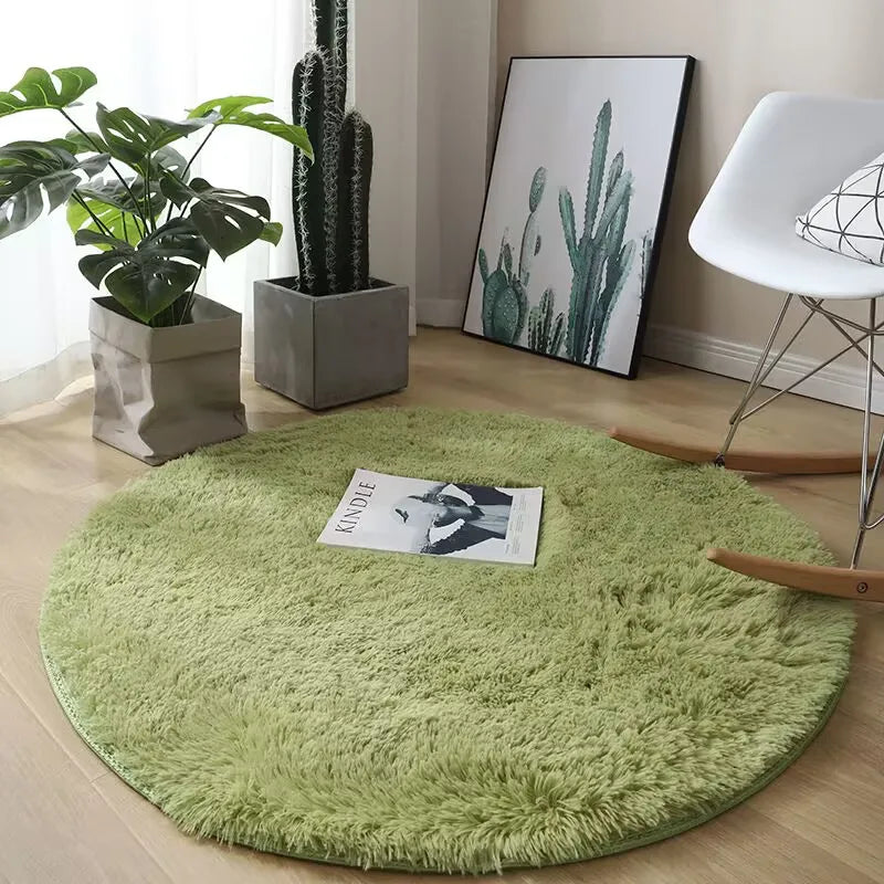 Tapis rond moelleux blanc Nesty - Pour chambre et salon (vue 11)