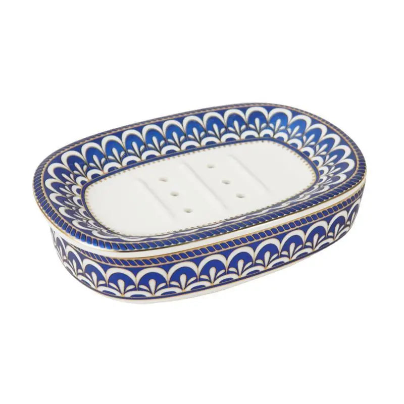 Porte-savon en céramique blanc, design épuré avec égouttage (vue 6) - Nesty