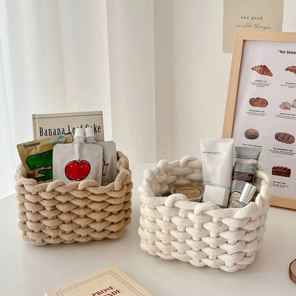 Panier de rangement en corde tressée, fibre naturelle - Nesty (vue 1)