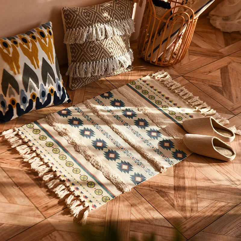 Tapis tissé main à franges — esprit bohème - Nesty (vue 30)