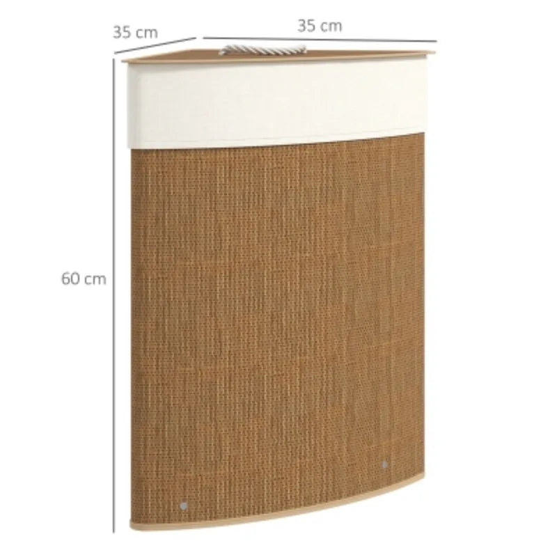 Panier à linge en rotin 55L avec sac amovible (vue 6) - Nesty