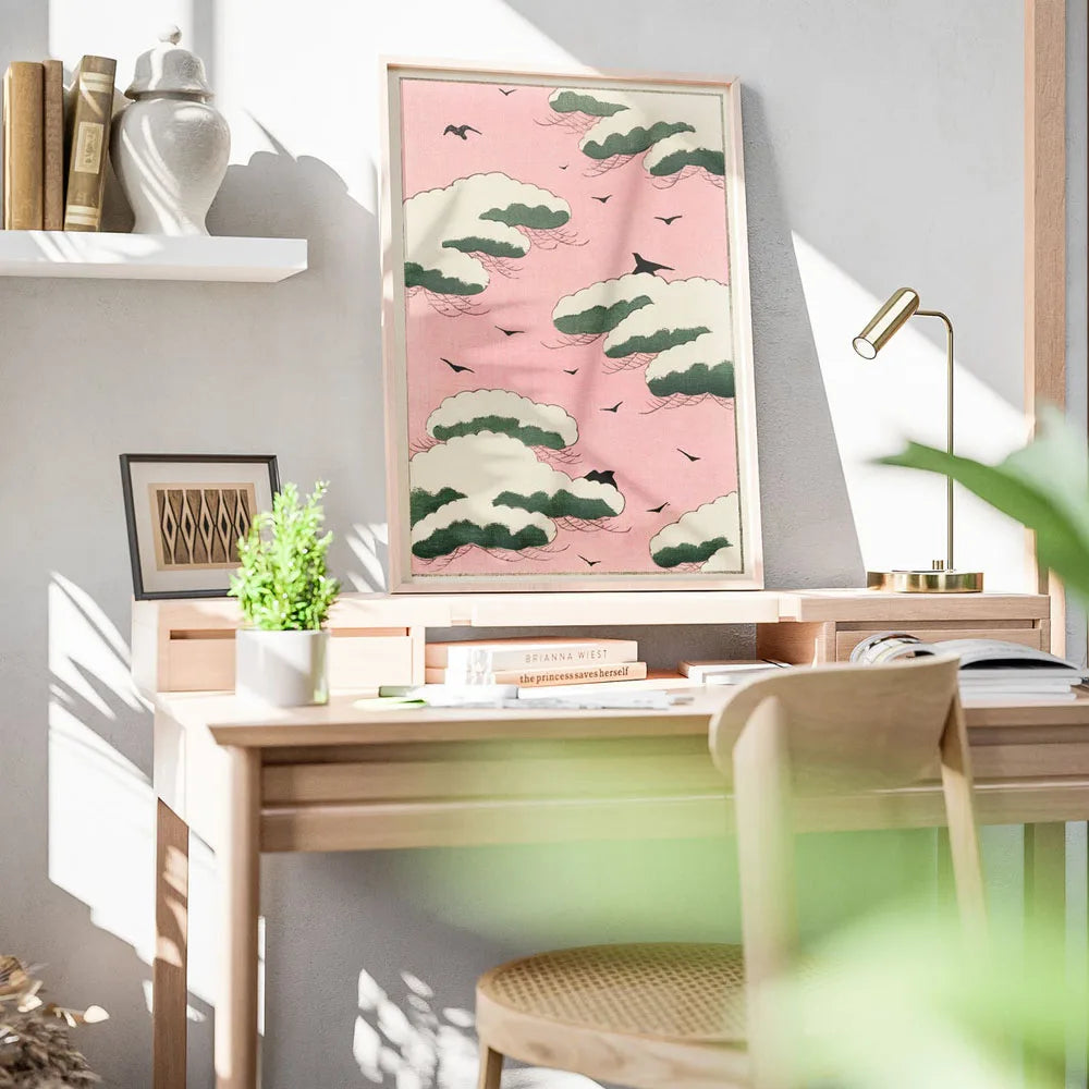 Toile murale illustrée — carpes koï et fleurs (vue 8) - Nesty