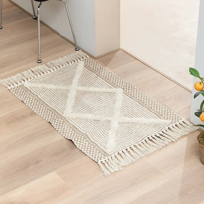Tapis tissé main à franges — esprit bohème - Nesty (vue 15)