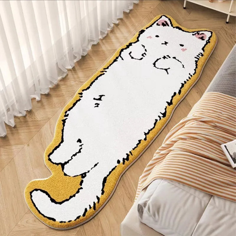 Tapis de chevet long illustré chat Nesty - Pour chambre d'enfant (vue 7)