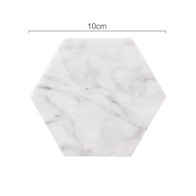 Dessous de verre scandinave en marbre naturel, anti-brûlure (vue 7) - Nesty