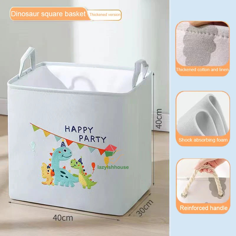 Panier de rangement pliable en lin avec poignées - Nesty (vue 7)
