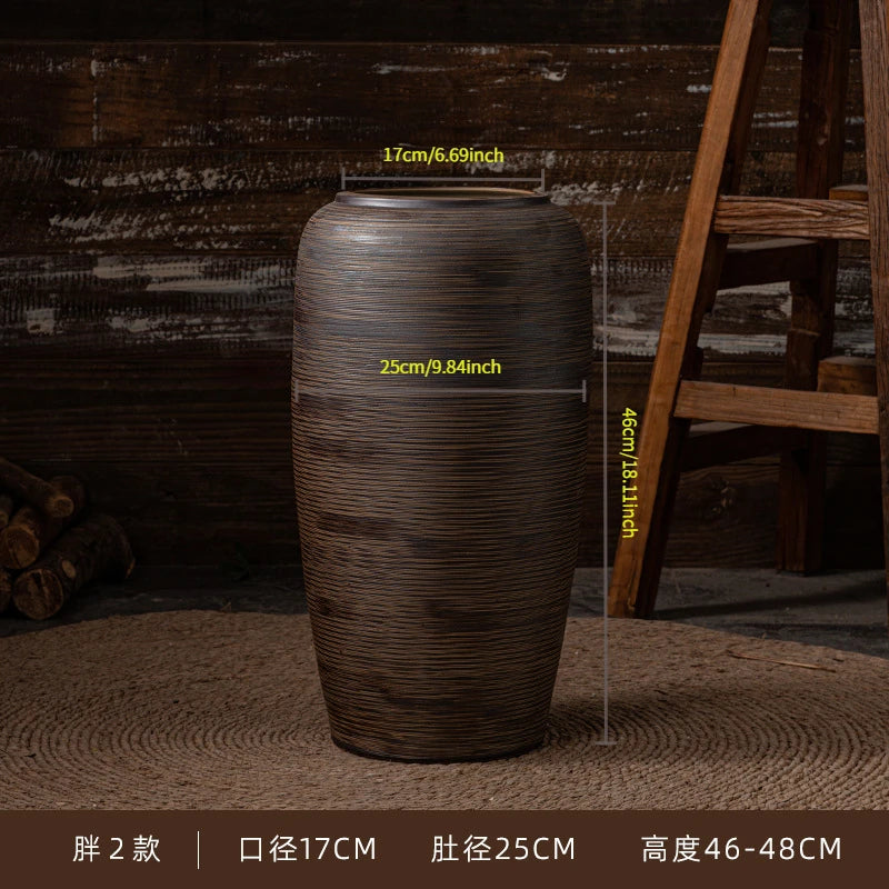 Grand vase en céramique sur pied, style asiatique - Nesty (vue 12)