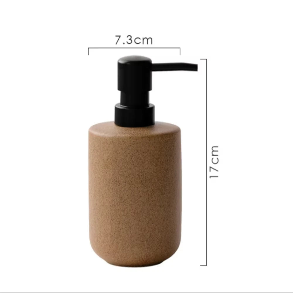 Distributeur de savon en céramique, esprit wabi-sabi, 450ml - Nesty (vue 12)