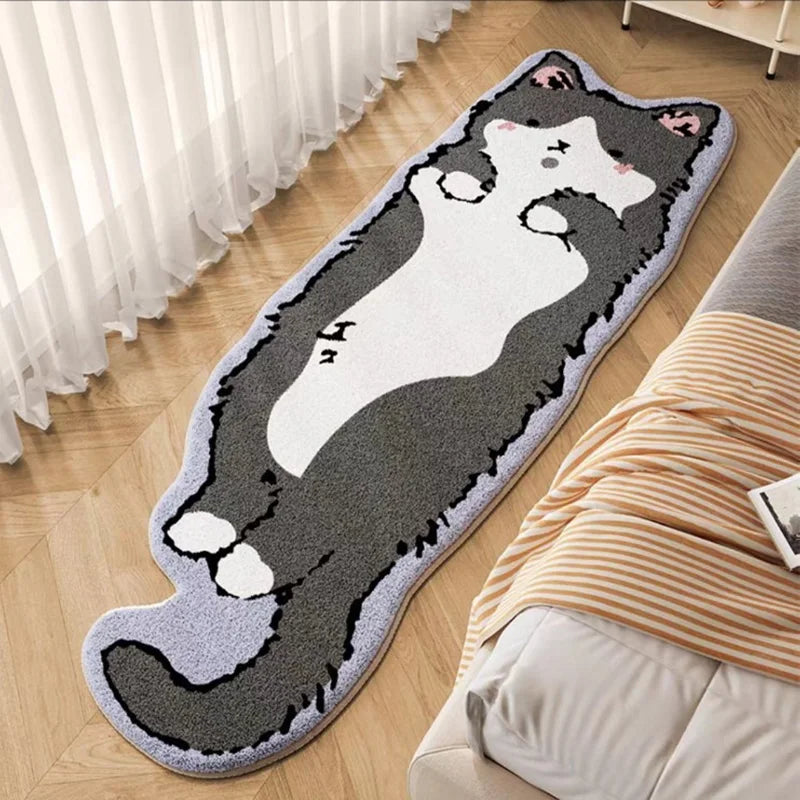 Tapis de chevet long illustré chat Nesty - Pour chambre d'enfant (vue 9)