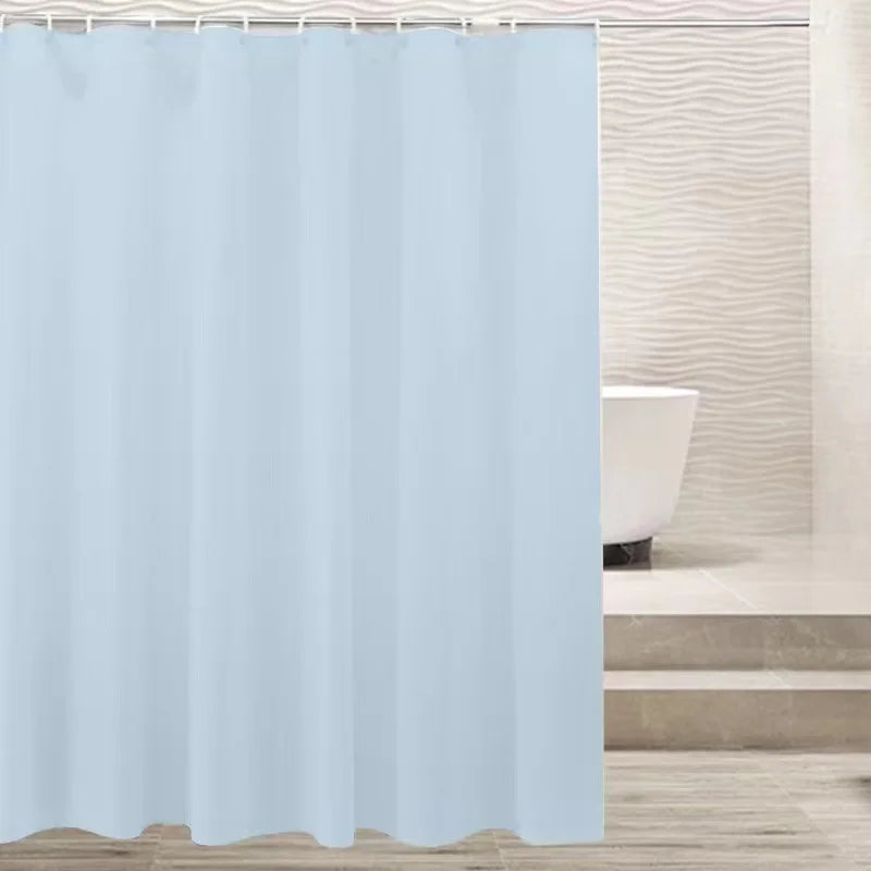 Rideau de douche noir en polyester imperméable, grand format avec crochets - Nesty (vue 14)