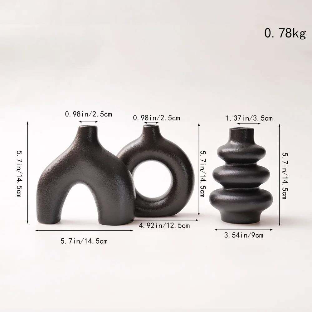 Trio de vases en céramique nordique et bohème - Nesty (vue 7)