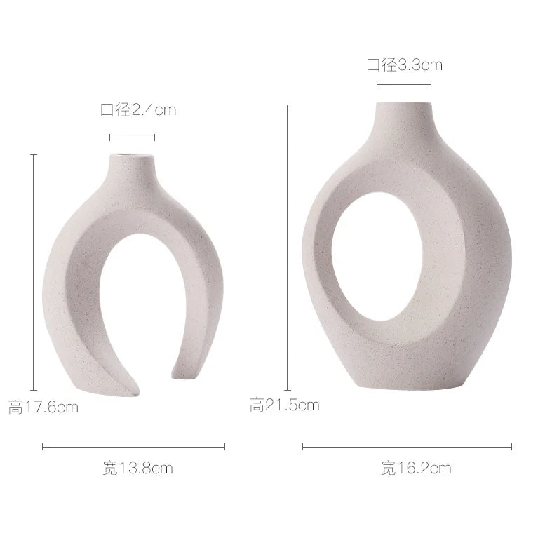 Duo de vases céramique donut noir et blanc - Nesty (vue 10)