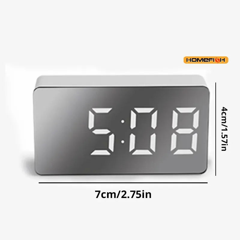 Horloge de bureau à effet miroir LED Nesty - Réveil USB (vue 6)