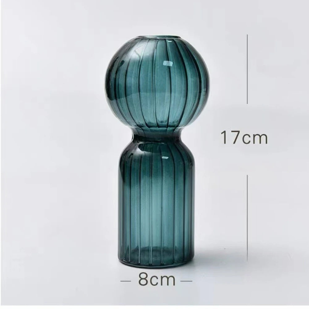 Vase en verre strié coloré, esprit scandinave (vue 7) - Nesty