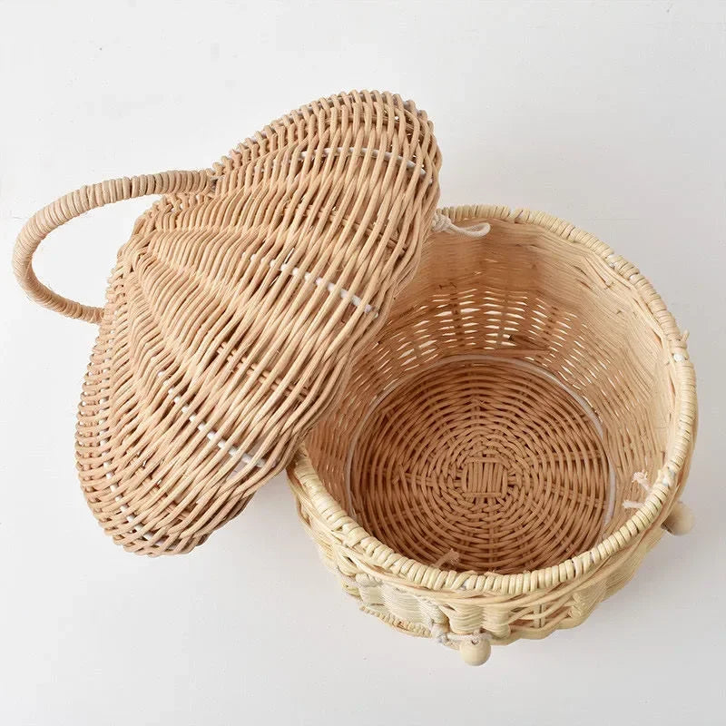Petit panier tressé en osier forme champignon, panier décoratif (vue 6) - Nesty