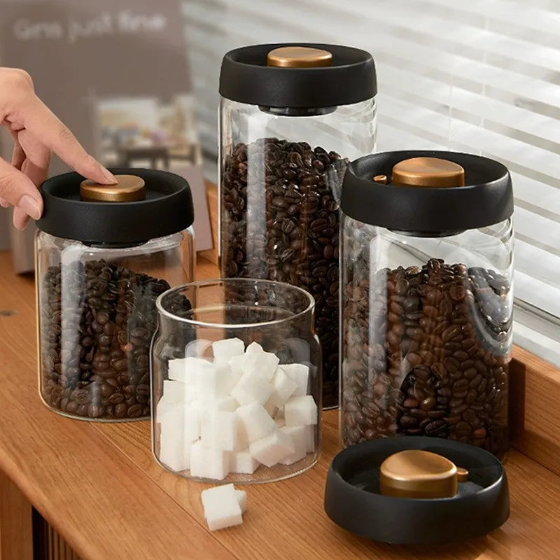 Bocal en verre sous vide pour café en grains, grande contenance - Nesty (vue 2)