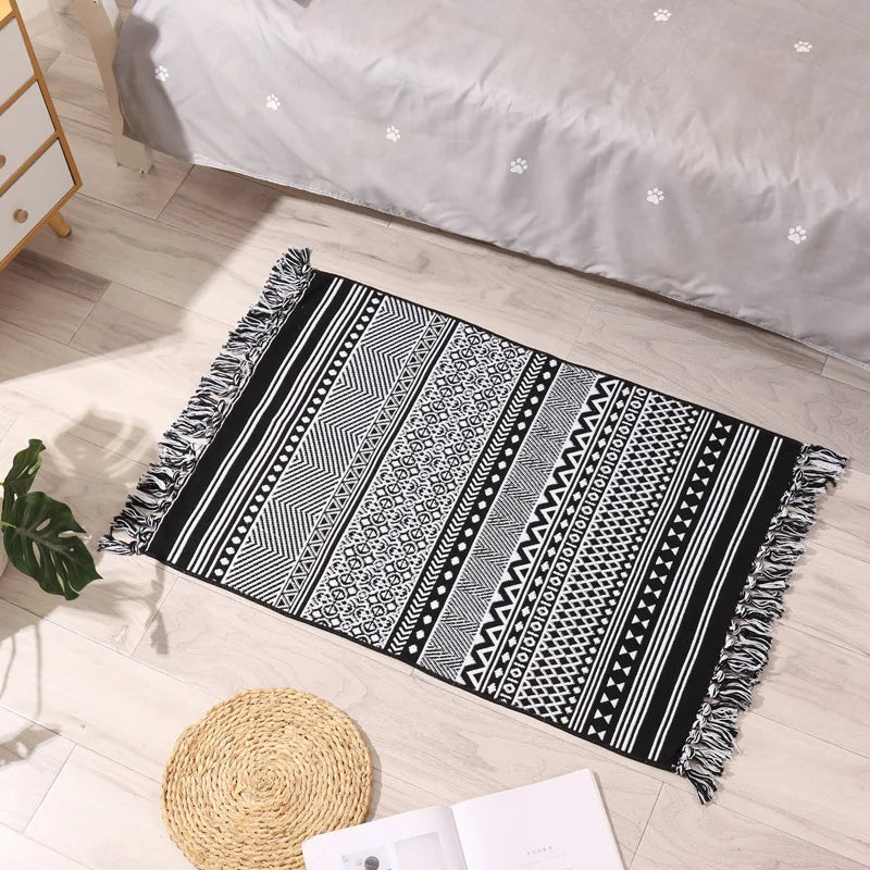 Tapis tissé main à franges — esprit bohème - Nesty (vue 38)