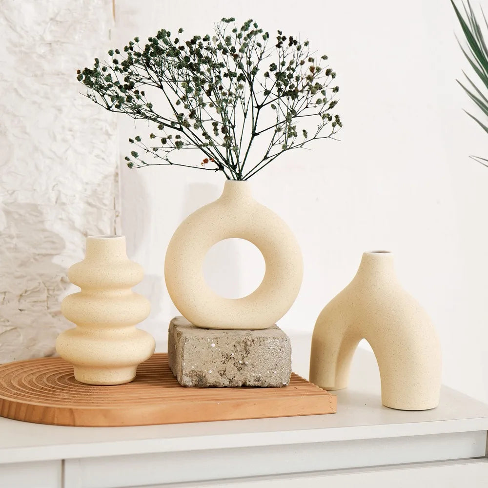 Trio de vases en céramique nordique et bohème - Nesty (vue 5)