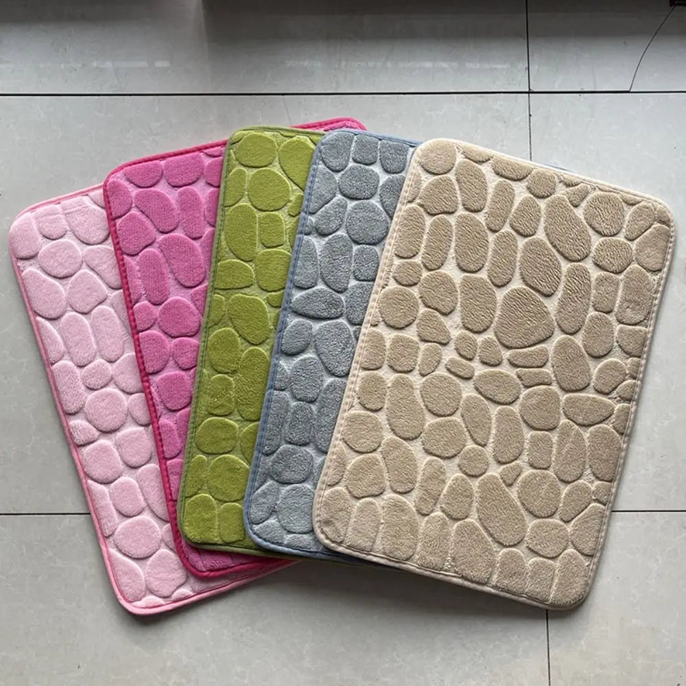Tapis de bain en microfibre — relief galets, antidérapant - Nesty (vue 1)