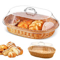 Corbeille effet rotin avec couvercle transparent - Nesty (vue 1)