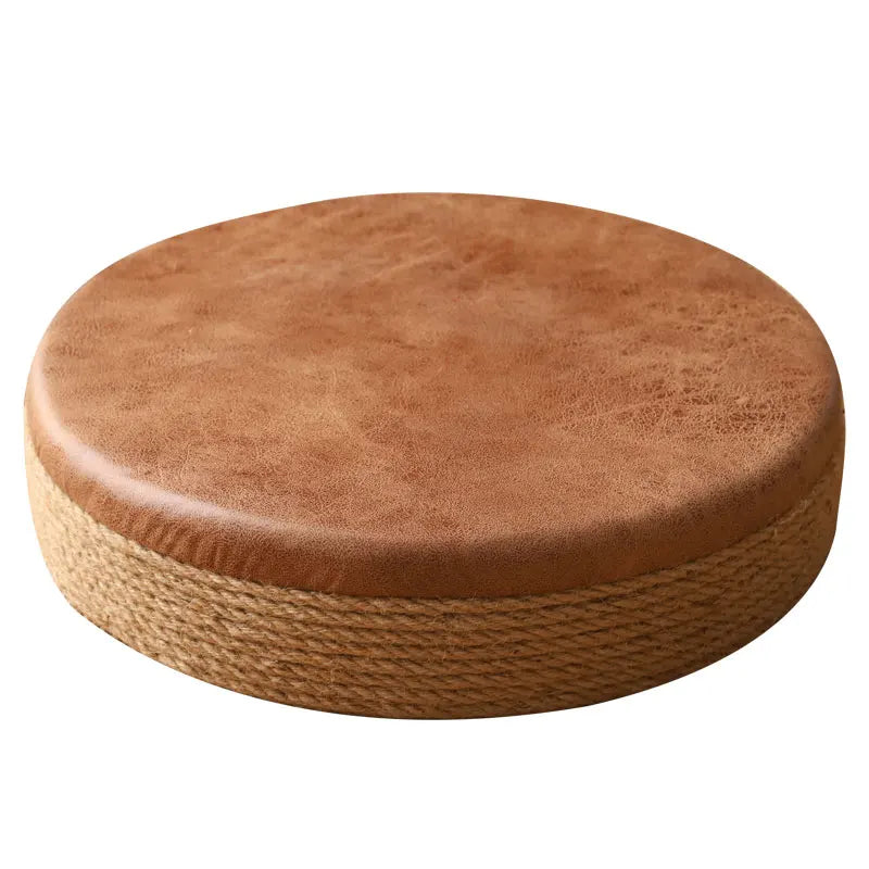 Tabouret bas en corde de chanvre Nesty - Esprit tatami fait main (vue 5)