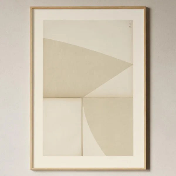 Toile imprimée géométrique texturée Nesty - Art mural minimaliste beige (vue 14)