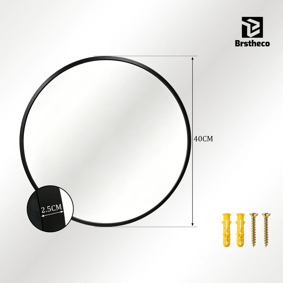 Miroir grand format Nesty - Cintré ou rond, cadre aluminium (vue 10)
