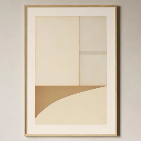 Toile imprimée géométrique texturée Nesty - Art mural minimaliste beige (vue 18)