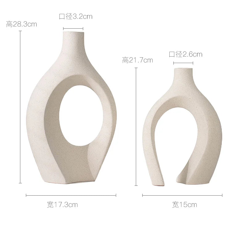 Duo de vases céramique donut noir et blanc - Nesty (vue 14)