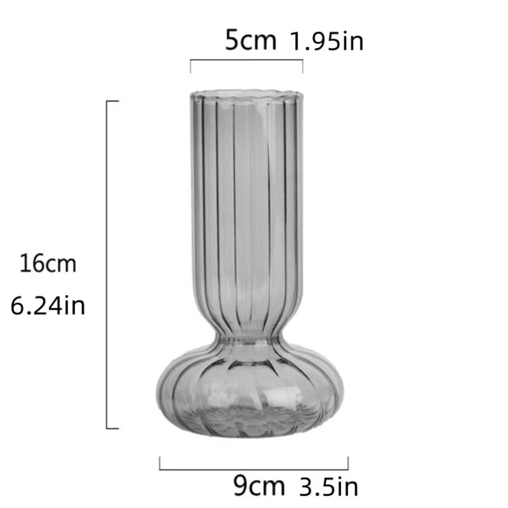 Vase en verre strié coloré, esprit scandinave (vue 8) - Nesty