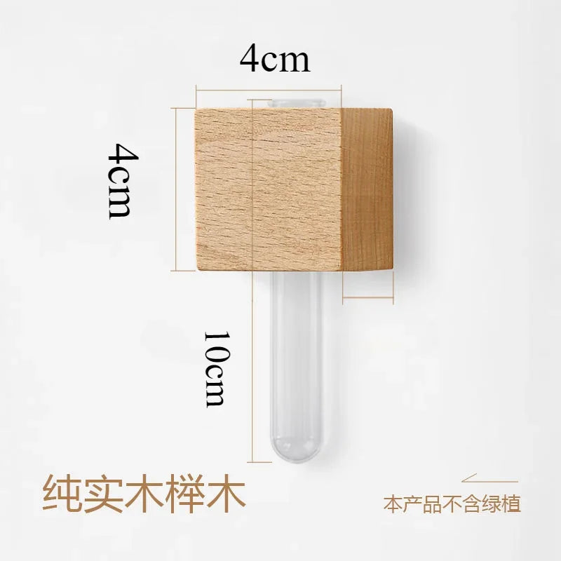 Mini vase tube aimanté en bois — mini vase mural (vue 8) - Nesty