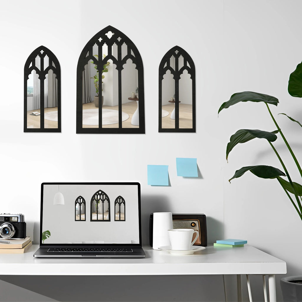 Set de miroirs muraux cintrés — vitraux décoratifs (vue 6) - Nesty