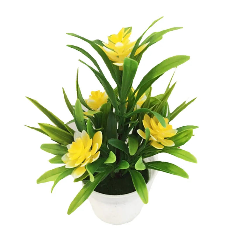 Pot de fleurs artificielles lotus Nesty - Plante déco pour bureau (vue 9)
