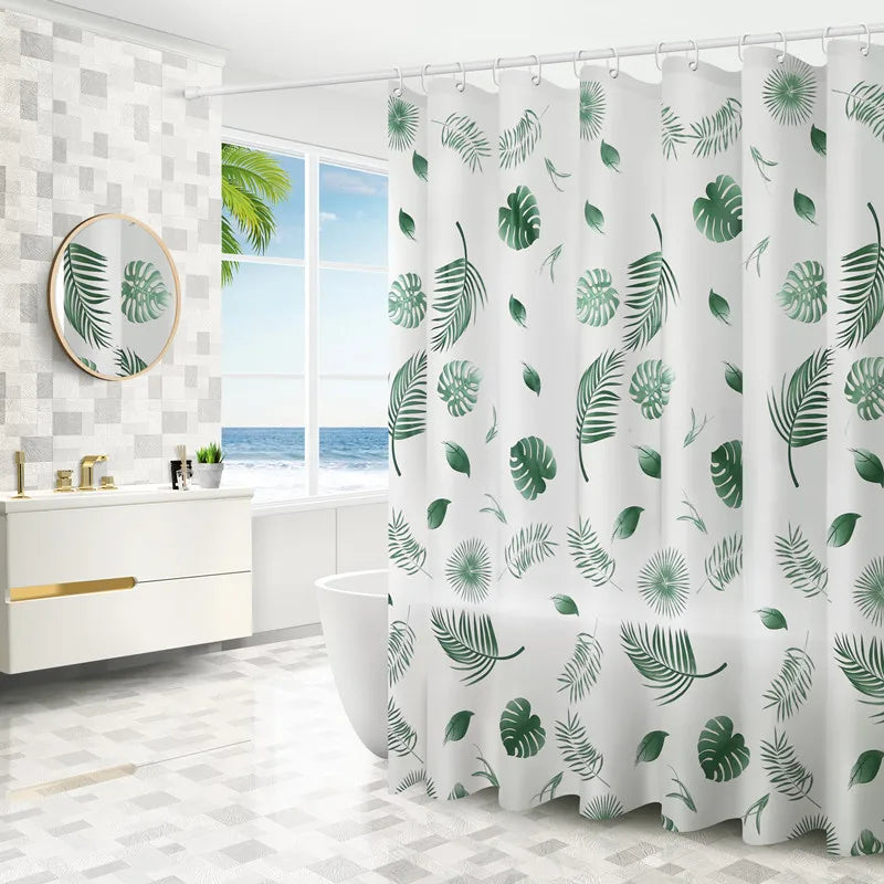 Rideau de douche vagues en PEVA imperméable, effet drapé ondulé - Nesty (vue 18)