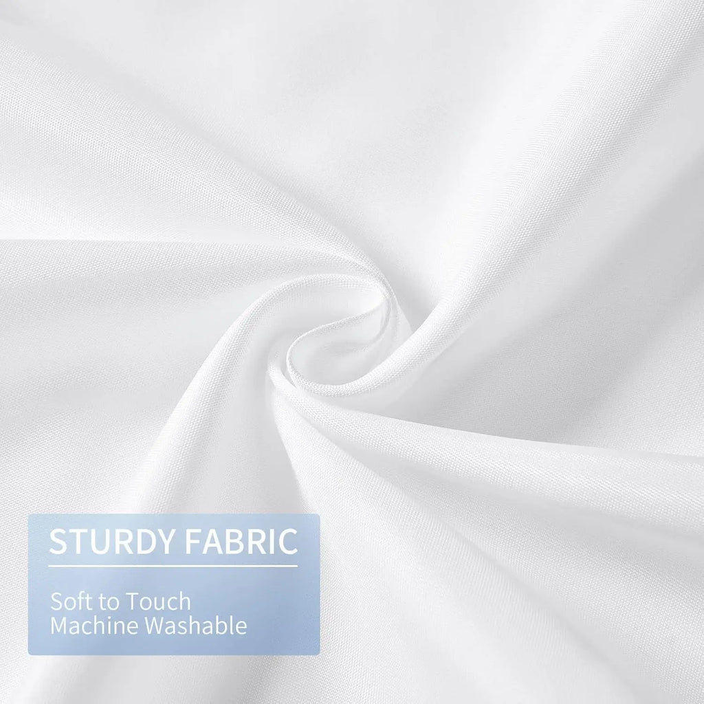 Rideau de douche blanc en polyester doux, ourlet lesté et renforcé - Nesty (vue 3)