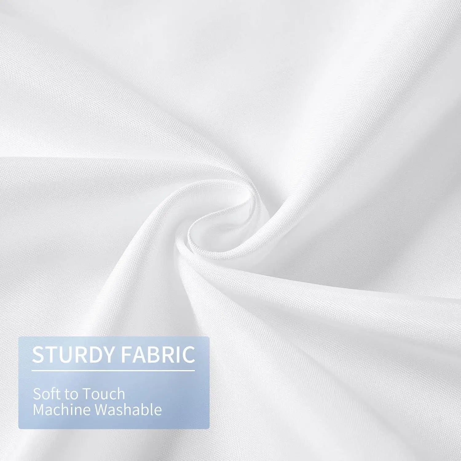 Rideau de douche blanc en polyester doux, ourlet lesté et renforcé - Nesty (vue 3)