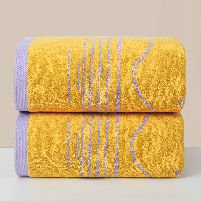 Serviette de bain en coton à motif ligné — grand format, pour toute la famille - Nesty (vue 10)