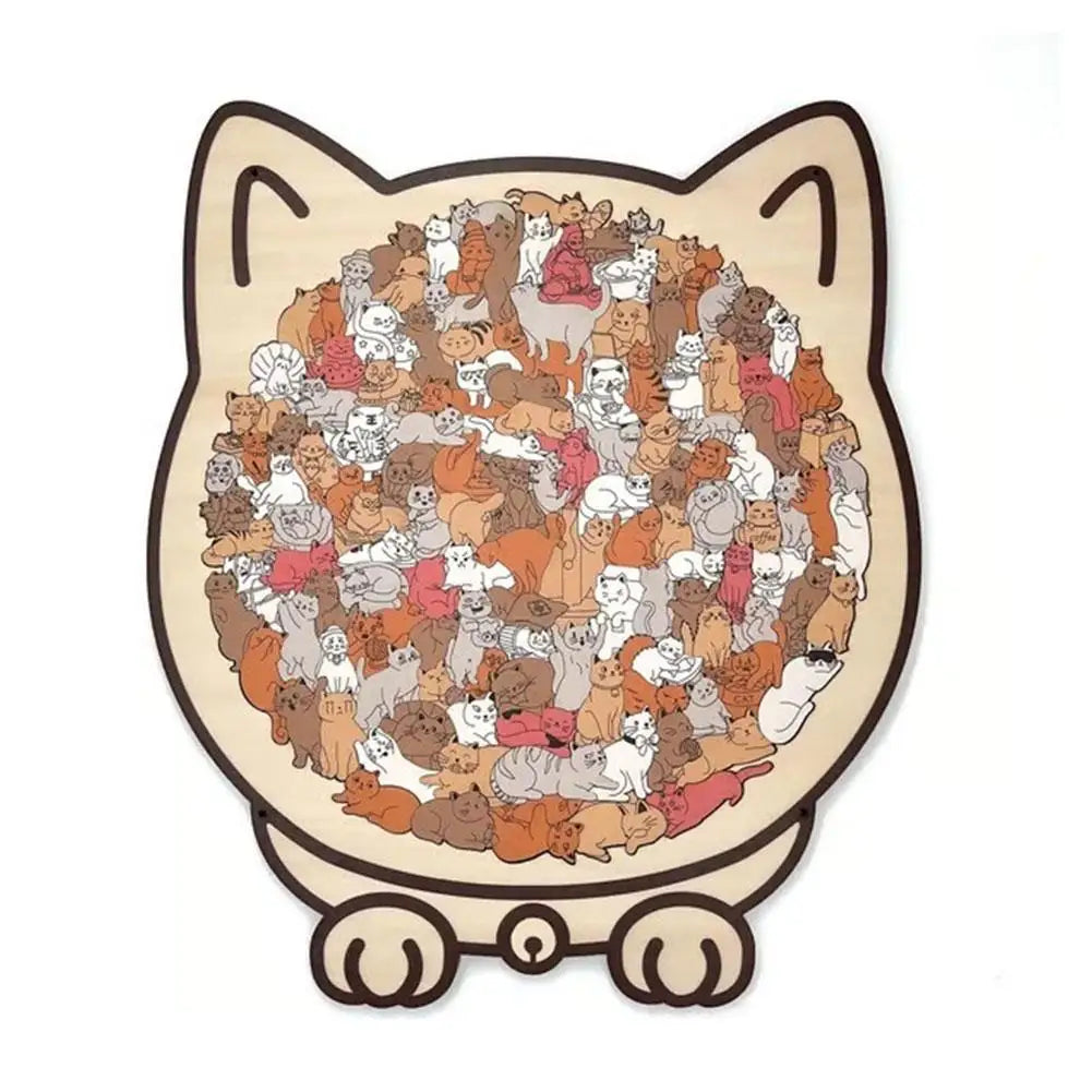 Puzzle en bois 135 pièces Nesty - Chat aux tons Morandi (vue 7)