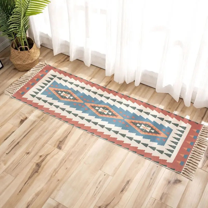 Tapis en coton et lin tissé main — motif berbère - Nesty (vue 21)