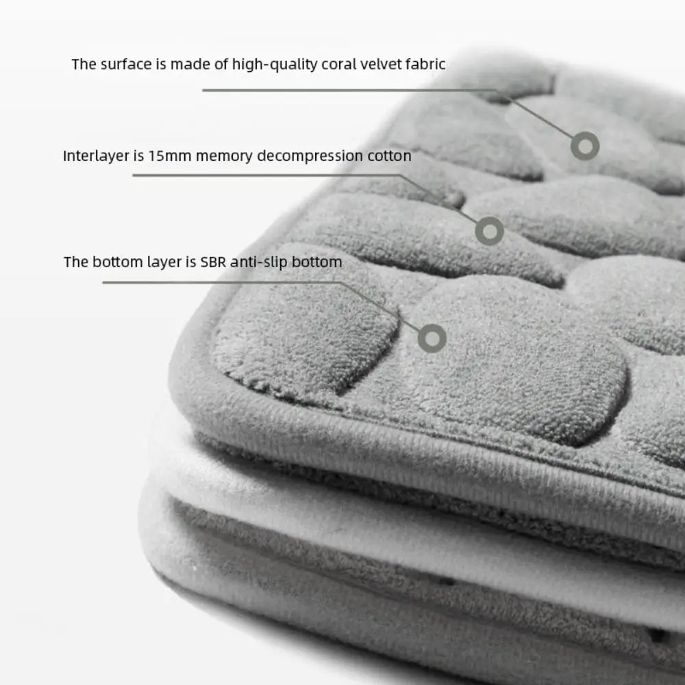 Tapis de bain en microfibre — relief galets, antidérapant - Nesty (vue 4)