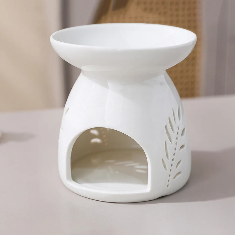 Brûle-parfum en céramique ajourée, chauffe-bougie (vue 6) - Nesty