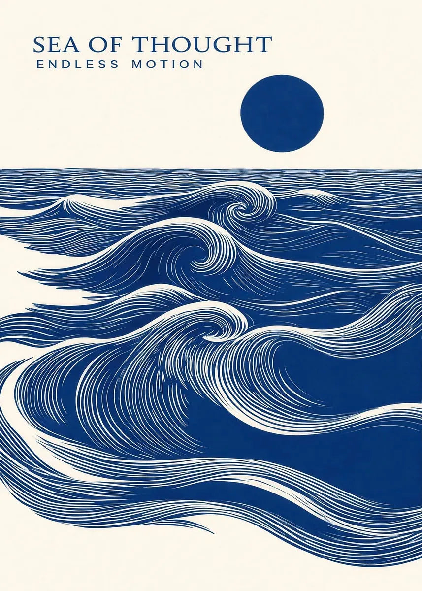 Toile imprimée vagues abstraites Nesty - Art mural japandi (vue 6)