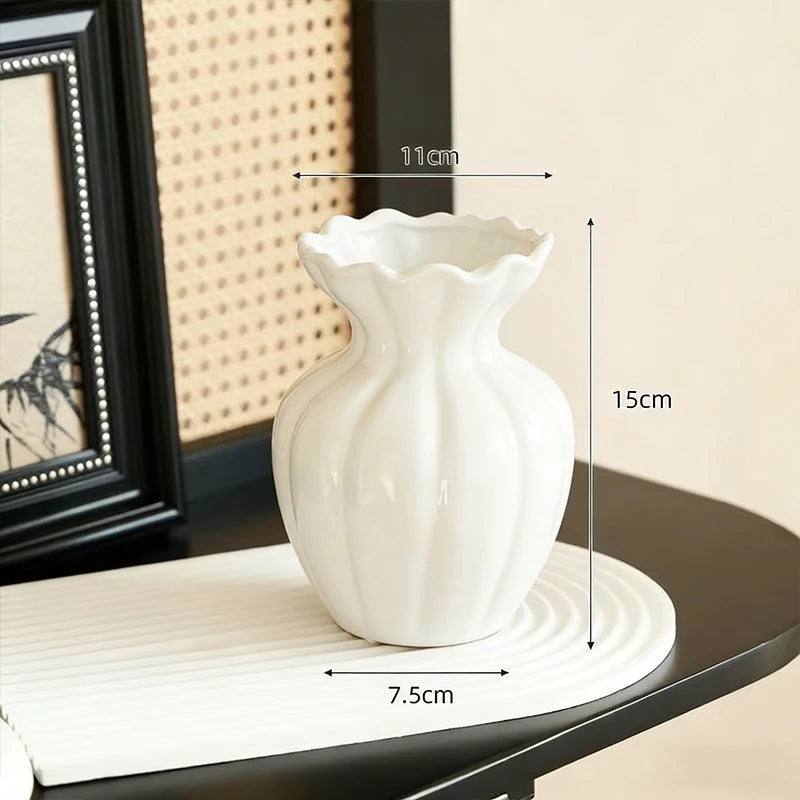 Vase en céramique crème, style français - Nesty (vue 9)