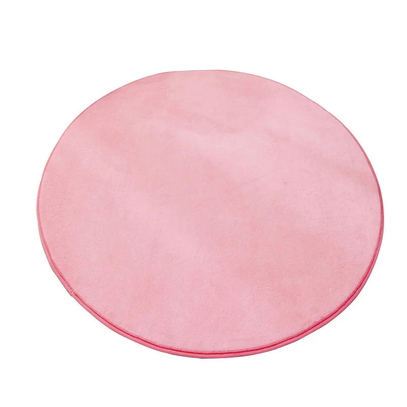 Tapis rond en velours corail Nesty - Tapis court et doux (vue 6)