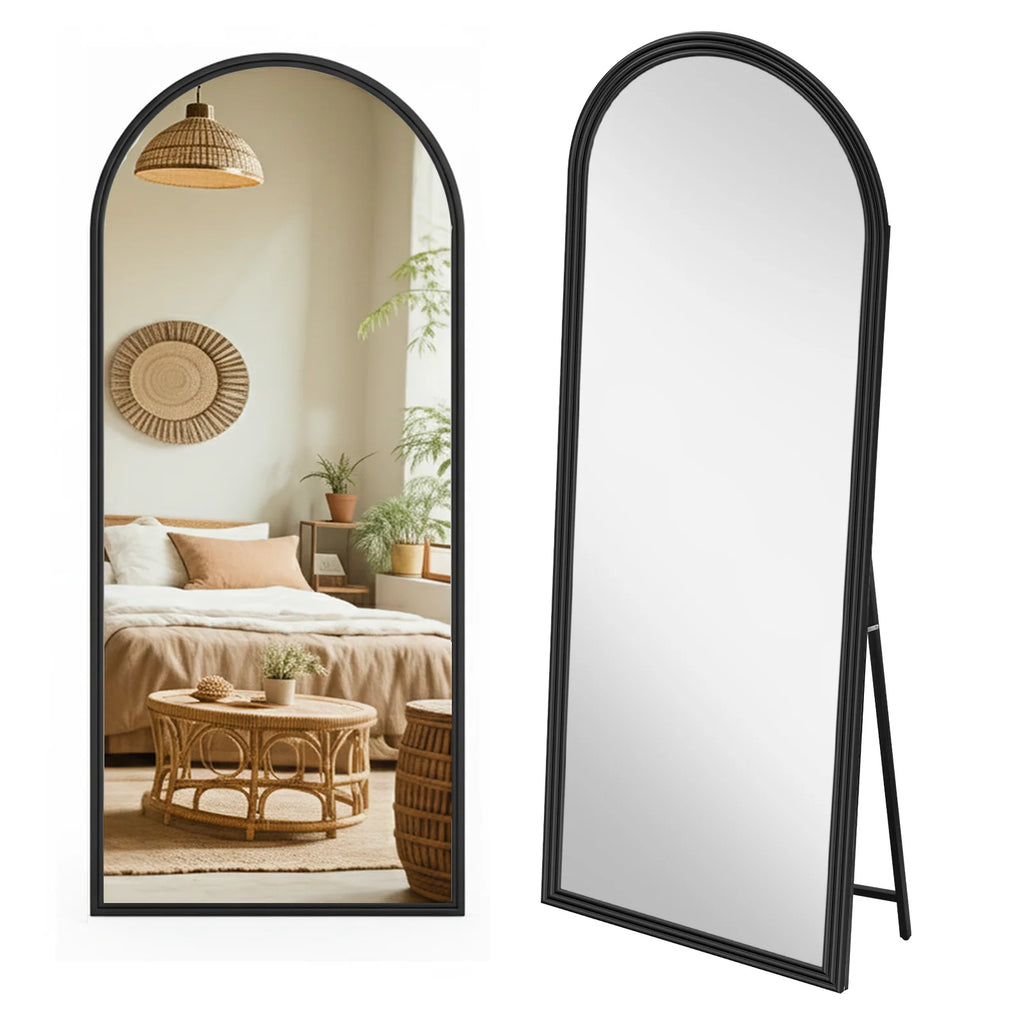 Miroir psyché en bois cintré — pied inclinable (vue 7) - Nesty