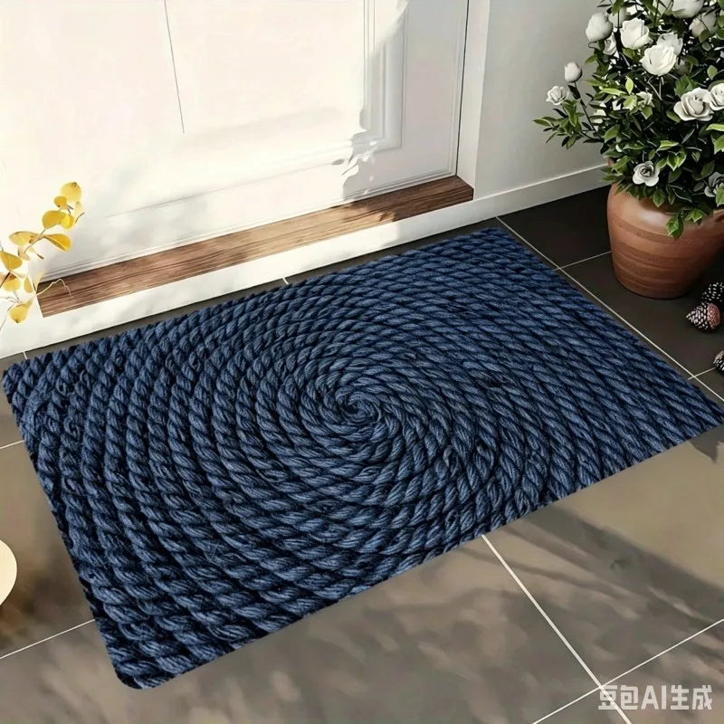 Paillasson d'entrée motif corde spirale, esprit maritime - Nesty (vue 5)