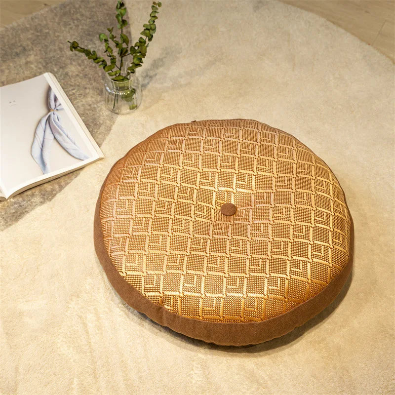 Coussin de sol rond en lin Nesty - Esprit tatami, pour méditation (vue 11)
